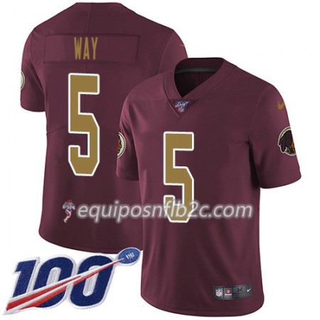 Camiseta Hombre NFL Washington Redskins Tress Way 5 Nike Rojo 100th